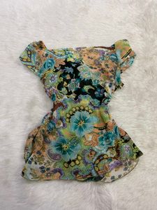 Boho Floral Print Top