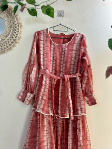 (Juniper) Coral Maxi Dress with Tie Waist