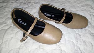 Tan Mary Jane pumps
