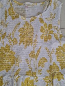 Yellow flower A line dress