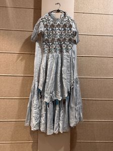 Embellished Blue Tiered Sharara Set