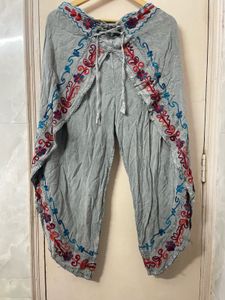 Boho Embroidered Palazzo Pants