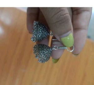 Oxidized Jhumka Earrings