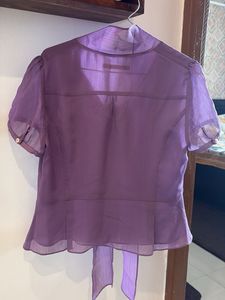 Chic Purple Pleated Blouse