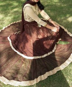 Elegance in Contrast: Two-Tone Layered Anarkali Su