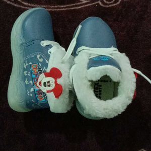 Cute Blue Fur-Lined Boots