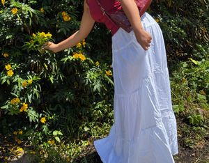 white maxi skirt