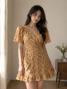 Floral Wrap Mini Dress