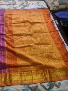 Vibrant Purple &amp; Gold Saree