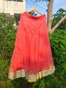 Beautiful Salmon Pink Net Skirt