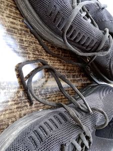 Knit Mesh Upper Black Sneakers Shoes