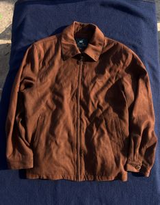Brown Suede Zip-Up Jacket