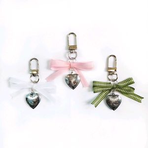 Ribbon bow Heart Charm Keychain