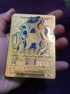 Rare Gold Suicune GX Pokemon Card