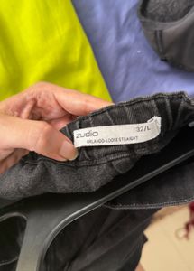 Dark Wash Wide Leg Cargo Jeans