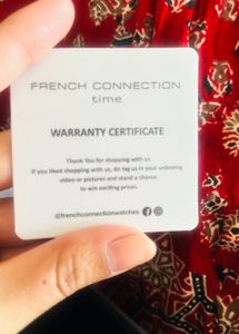 French Connection Time Warranty Card