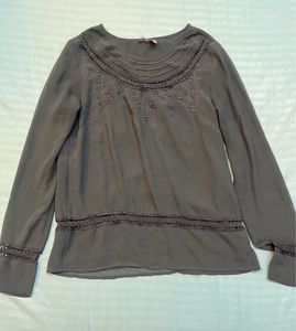 Elegant Embroidered Long Sleeve Top