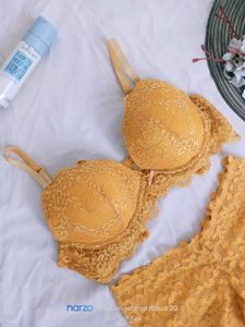 Yellow Lace Bra and Panty Set