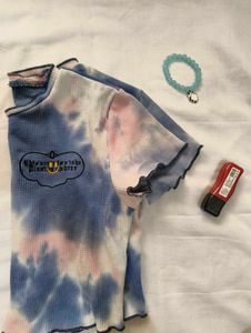 Tie-Dye Ribbed Cropped Top