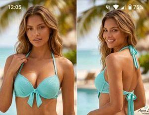 Aqua Blue Bikini Top