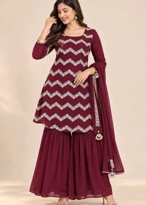 Beautiful Maroon Kurta Set