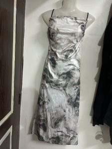 Stylish Marble Print Slip Dress