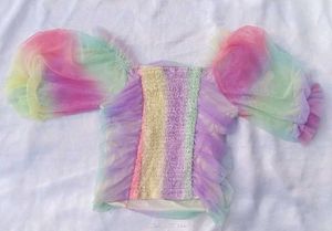 New Multi Colour  Crop Top ( Soft Net)