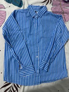 Blue Striped Button-Up Shirt