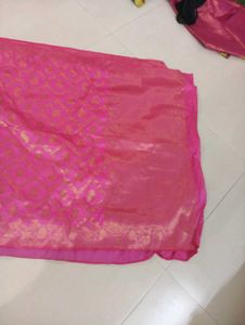 Pink Banarasi saree