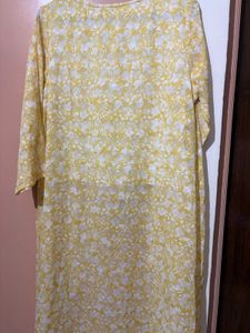 Yellow Floral Print Kurta