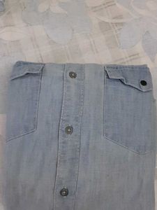 Men's Light Wash Denim Shirt