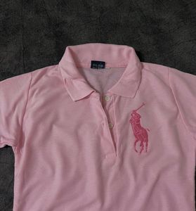 Pink Polo Shirt with Logo
