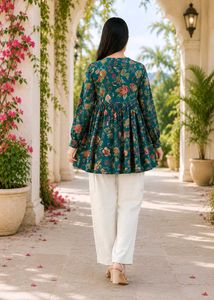 Chic Floral Print Kurta_XXL