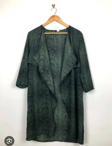 Stylish Green Crocodile Print Jacket