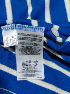 New Brooks brothers Blue &amp; White Striped Polo Shir