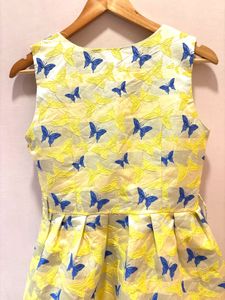 Yellow Butterfly Print Dress