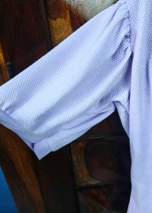 Lavender Square Neck Puff Sleeve Top