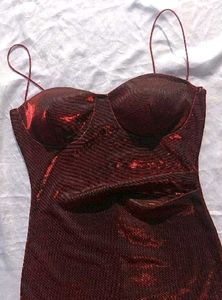 Brand New (Savana Dual Shade)RedShimmer Mini Dress