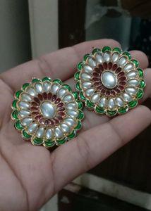 Elegant Kundan Stud Earrings
