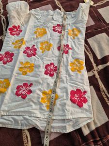 White Hibiscus Print Co-ord Set
