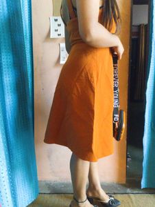 🌸Chic Orange A-Line Mini Dress🌸