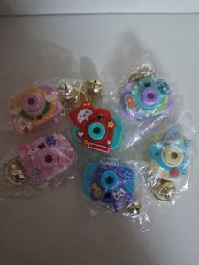 Cute Camera Charm Keychain Set