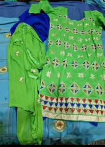 Vibrant Green Embroidered Kurta Set