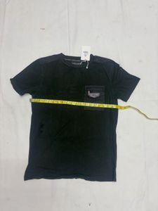 Black T-Shirt with Pocket Detail