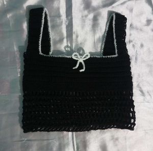 Printest 🎀Cute Bow Square Neck Top🖤