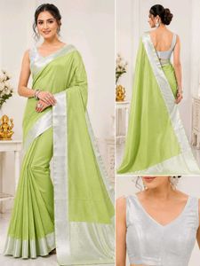 Cotton Blend Tissue Saree