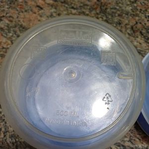 Set of 2 Blue &amp; White Celloware Containers/ Tiffin