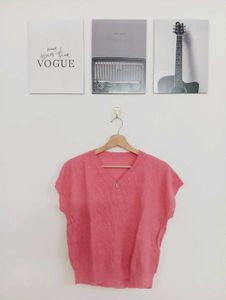 Chic Pink V-Neck Top