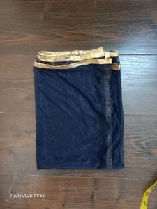 Navy Blue Dupatta with Golden Border