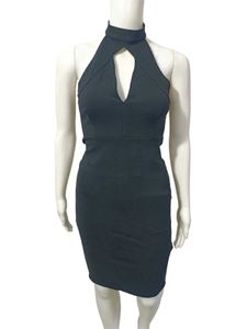Chic Black Halter Neck Cutout Sexy Dress